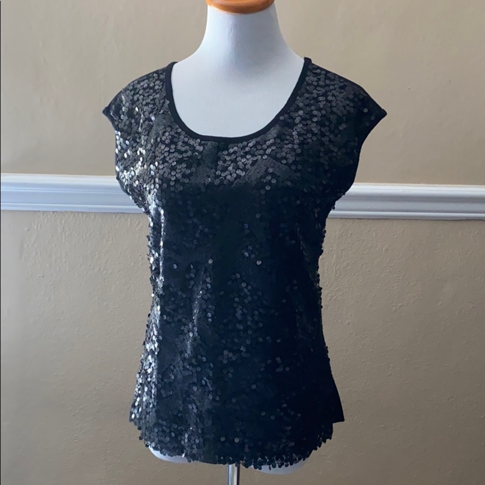 Black sequin top